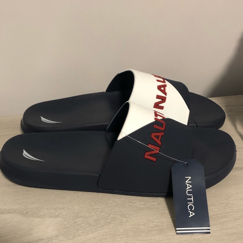 Nautica Stono 4 Navy/White Mens Slide Sandals